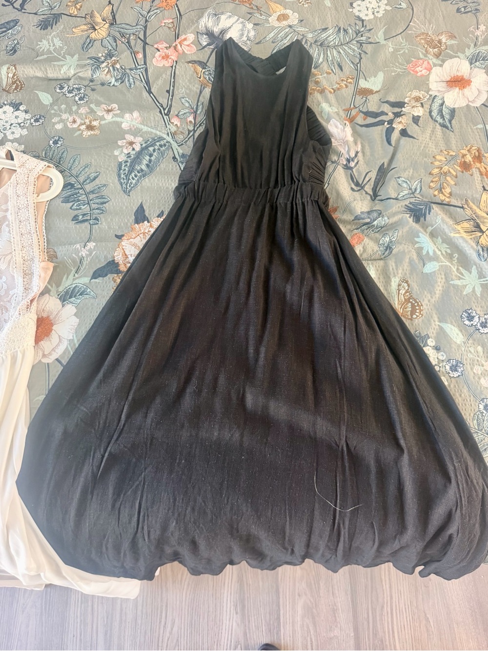 Forever 21 Black Maxi Dress with Gathered Waist